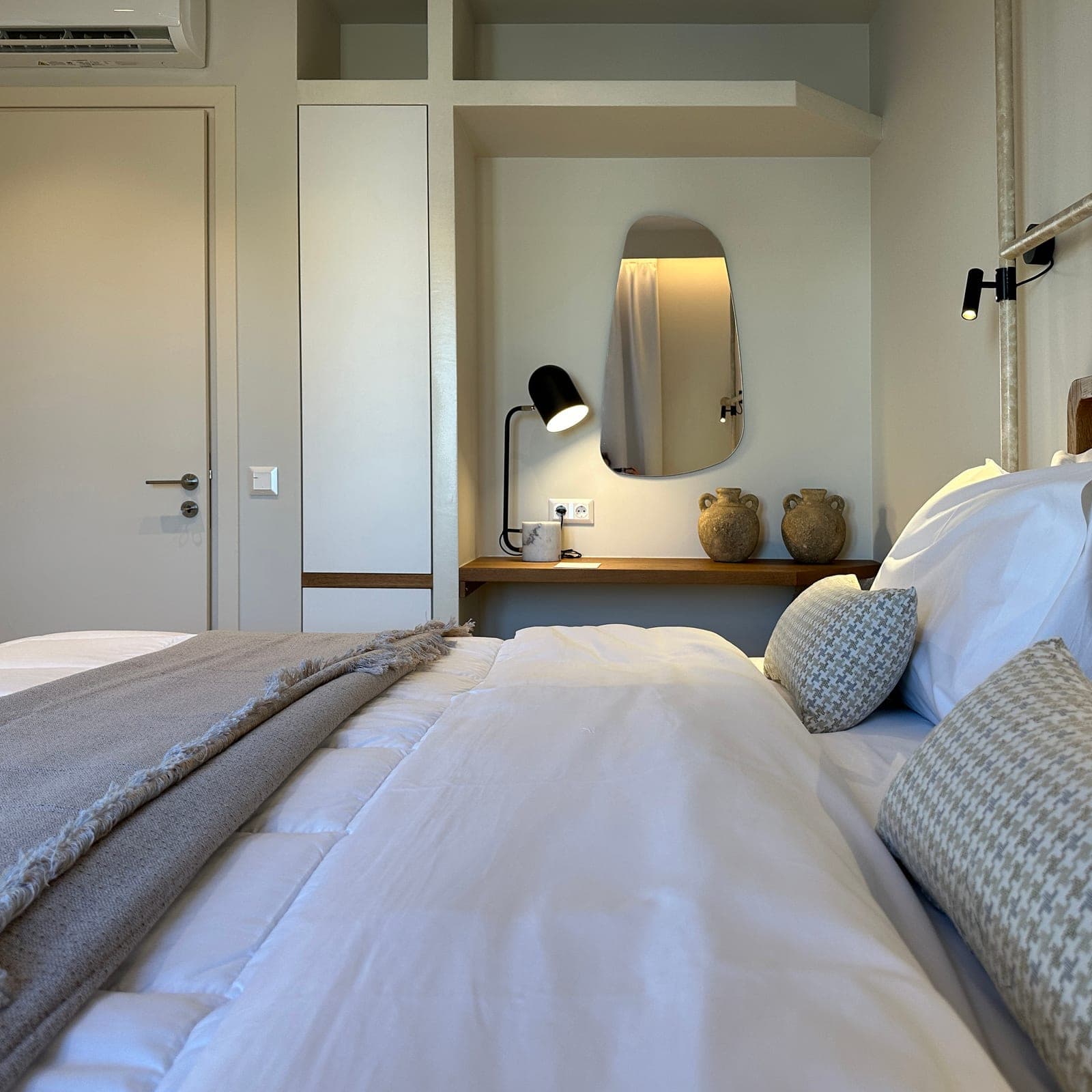 Bedroom mirror and bedside