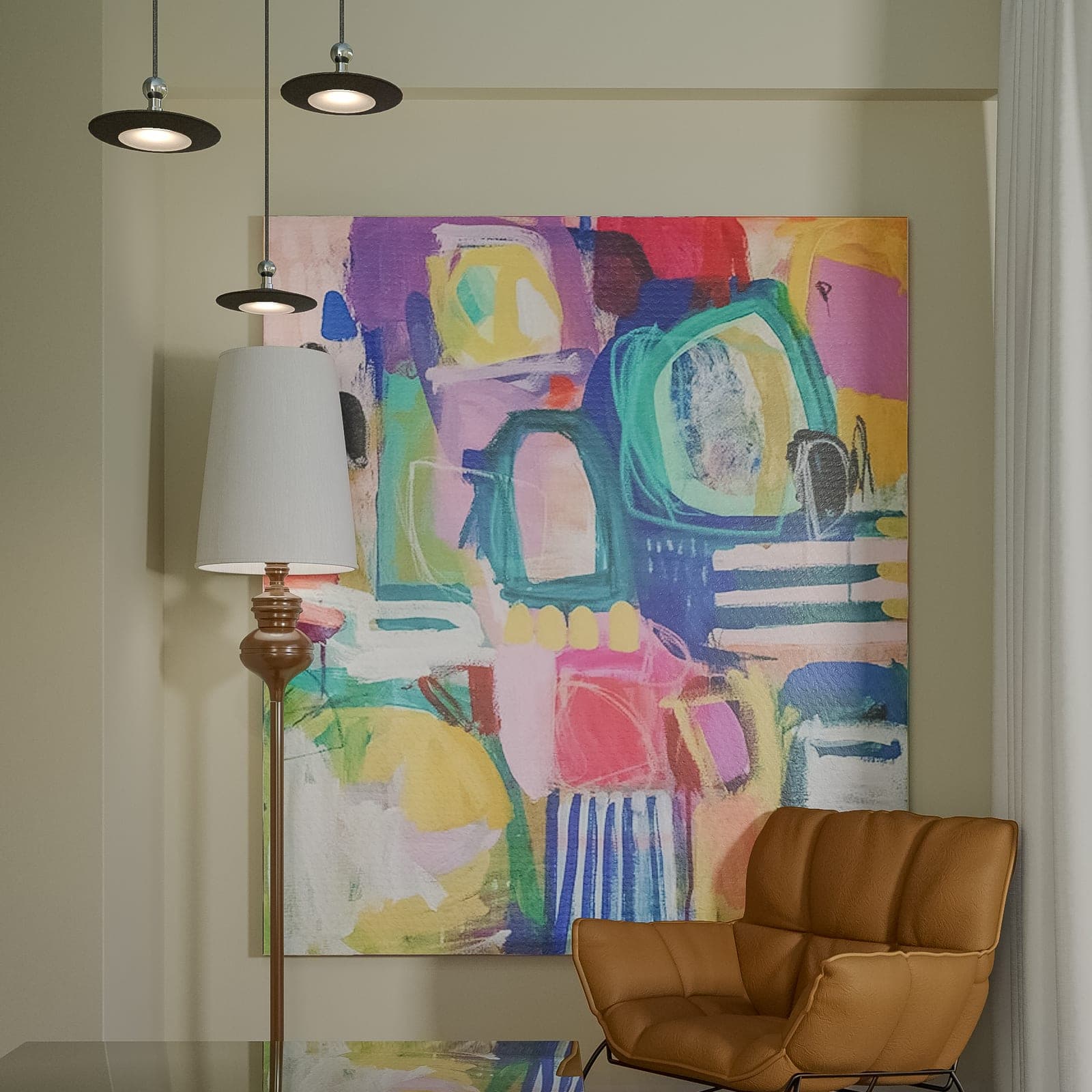 Painting and armchair detail